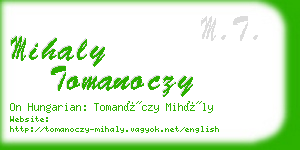 mihaly tomanoczy business card